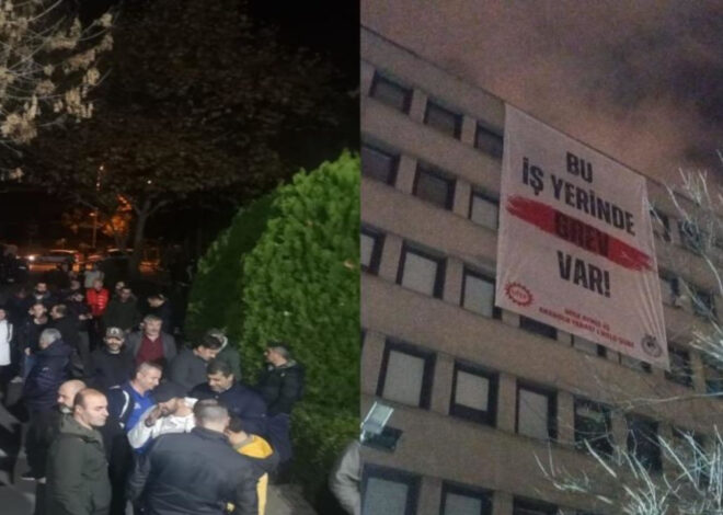 Kadıköy’de grev 1 dakika sürdü: İşçiler pankart astı, sendika genel merkezi imzayı attı